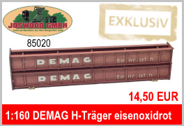 Joswood 85020 N 2-Doppelträger Demag mit der Farbgebung im Rostschutzanstrich eisenoxidrot Mennige