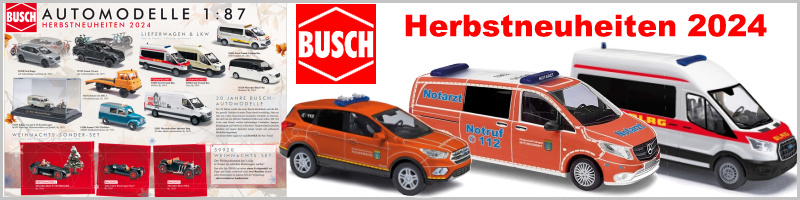 Busch-Automodelle Busch-Automodelle - H0 / 1:87 - Automodelle - Herbstneuheiten - 2024